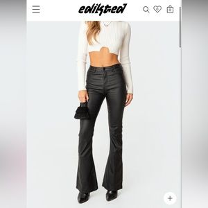 edikted leather flare pants